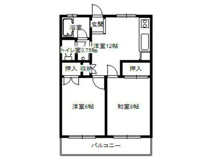カーサ野崎(2DK/3階)の間取り写真