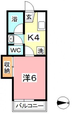 コーポ セレッソ II(1K/2階)の間取り写真