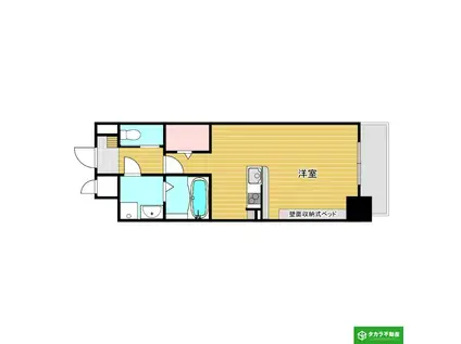 プロスペリタ宗方(ワンルーム/2階)の間取り写真