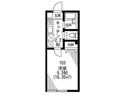 フルールハイム(1K/1階)の間取り写真