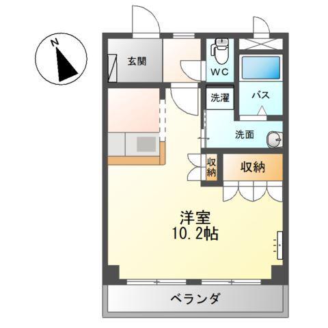 ルミナス三好町(1K/2階)の間取り写真