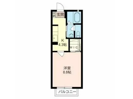 シャーメゾン・グリーンヒル(1K/2階)の間取り写真