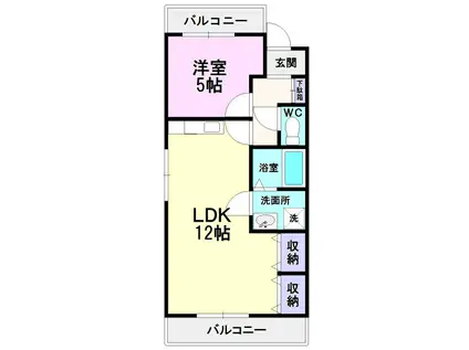 キャッスルミニ松園(1LDK/2階)の間取り写真