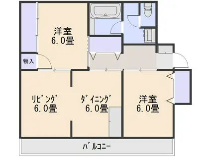 ルミナス南光台東(3DK/2階)の間取り写真