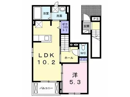 カーサ・ドマーニ(1LDK/2階)の間取り写真