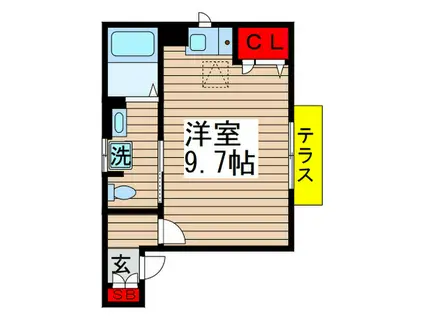 メゾンフルール(ワンルーム/1階)の間取り写真