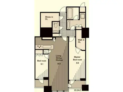 三田ガーデンヒルズ イーストヒル(2SLDK/2階)の間取り写真