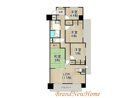 ソルプラーサ堺(4LDK/8階)の間取り写真