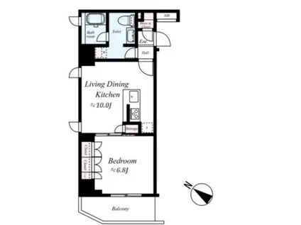 カーサスプレンディッド小石川(1LDK/2階)の間取り写真