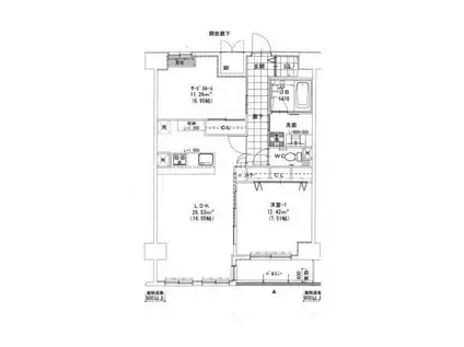 THE SIX(2LDK/7階)の間取り写真