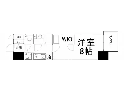 エスリード大阪城アクシス(1K/5階)の間取り写真