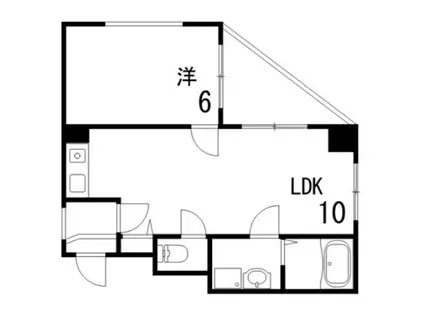 ハイグレード谷5(1LDK/2階)の間取り写真