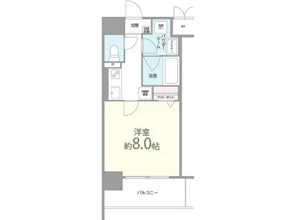 レガシー銀河(1K/2階)の間取り写真