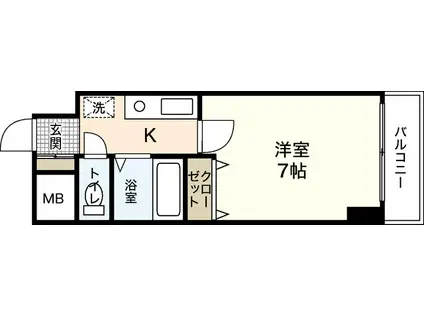 エスポアール楠木(1K/3階)の間取り写真