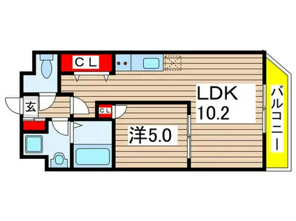 クラージュグラン院内(1LDK/2階)の間取り写真