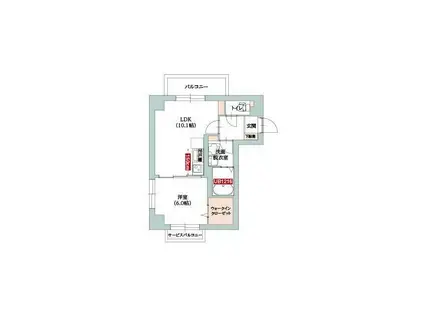 二子玉川YP(1LDK/3階)の間取り写真