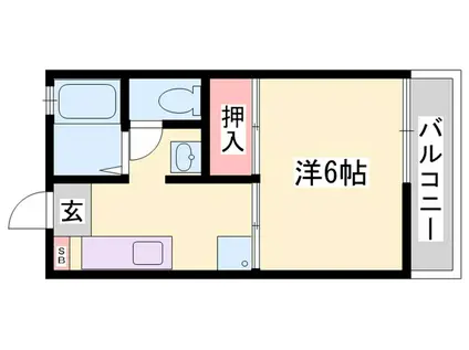 ヴィラ北平野I(1K/2階)の間取り写真