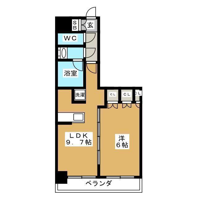 エスティメゾン錦糸町II(1LDK/6階)の間取り写真