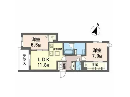 シャーメゾン神戸摩耶(2LDK/1階)の間取り写真