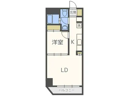 WILL DO谷町(1LDK/4階)の間取り写真