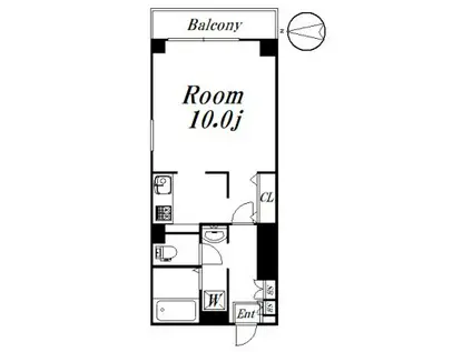 パルクベ-ル上井草(ワンルーム/2階)の間取り写真