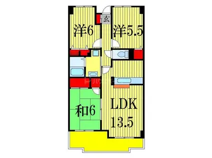 KSシャンブル(3LDK/1階)の間取り写真