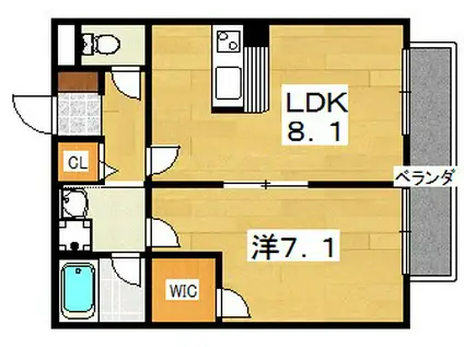 カーザ フェリース(1LDK/2階)の間取り写真
