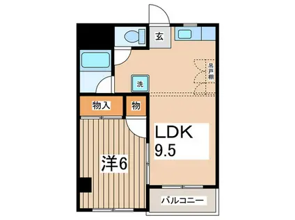 清新マンション(1LDK/4階)の間取り写真