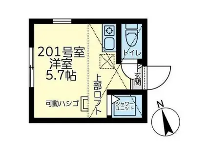 ユナイト小机マイネルリーチ(ワンルーム/2階)の間取り写真