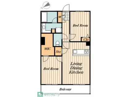 トーキョー・オーディアム(2LDK/8階)の間取り写真