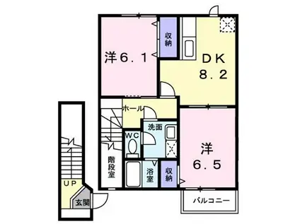 グリーンビレッジ(2DK/2階)の間取り写真