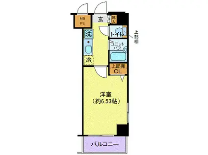 ヴェルト日本橋Ⅲ(1K/3階)の間取り写真