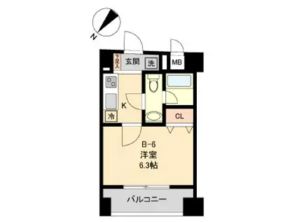 COMODO水天宮レジデンス/コモド水天宮レジデンス(1K/3階)の間取り写真