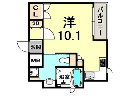 リーガル神戸三宮山手(1K/8階)の間取り写真