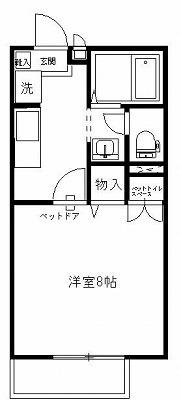 ローズマリー(1K/2階)の間取り写真