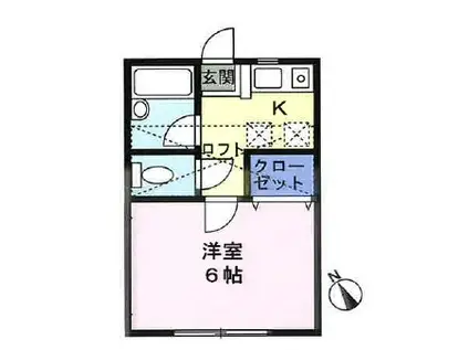 ホットハウス八幡(1K/1階)の間取り写真