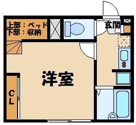 レオパレス稲荷町(1K/2階)の間取り写真