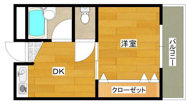エタニ第二ビル(1DK/7階)の間取り写真