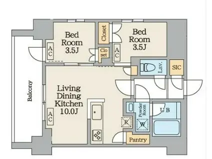 GARDEN XAVIS南蒲田(2LDK/3階)の間取り写真