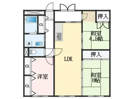 ソルレヴェンテ平岡(3LDK/4階)の間取り写真