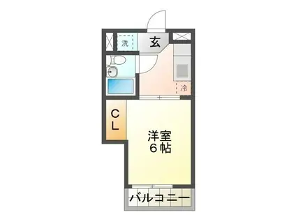 江戸橋マンションA棟(1K/2階)の間取り写真
