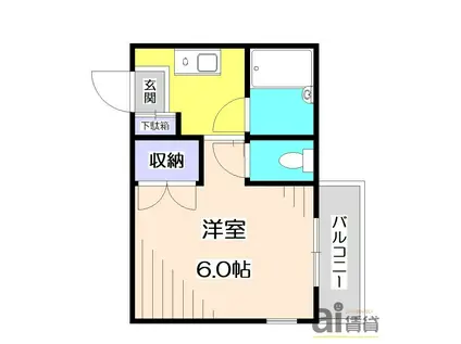 アイコート松が丘(ワンルーム/2階)の間取り写真