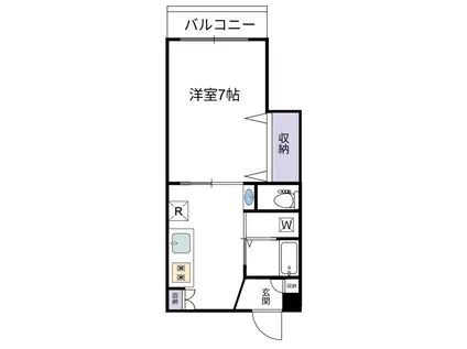 フラッツ北島(1K/2階)の間取り写真