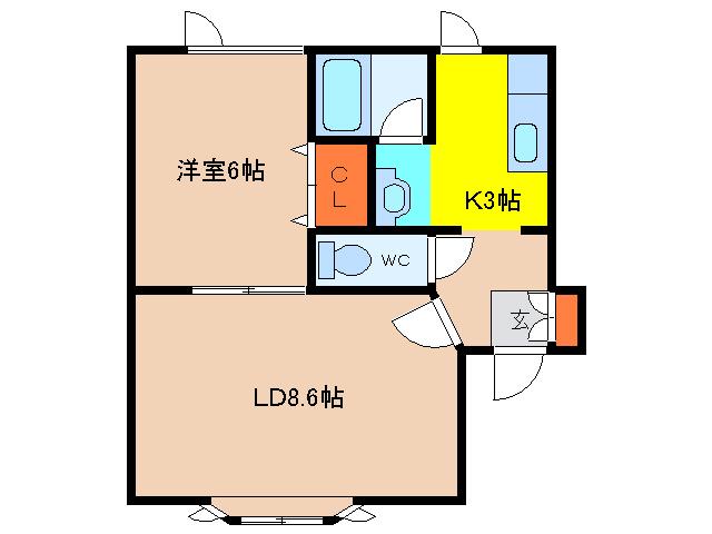 エルカミーノI(1LDK/1階)の間取り写真
