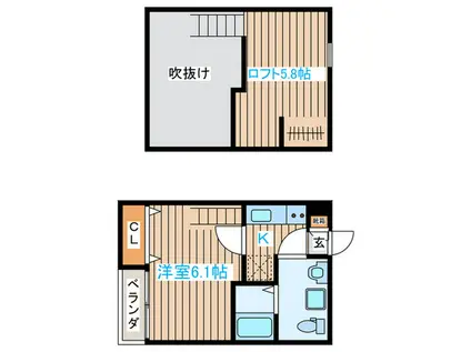 フルール・ド・スリジエ(1K/1階)の間取り写真