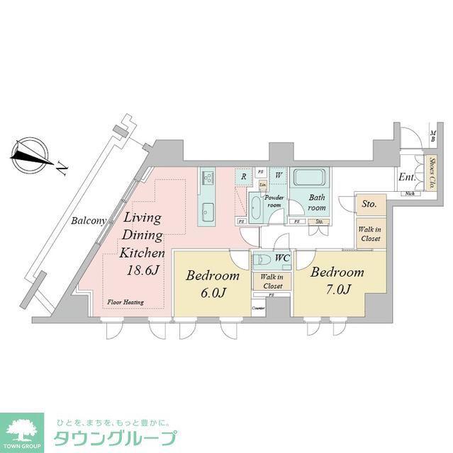 ドゥーエ早稲田(2LDK/2階)の間取り写真