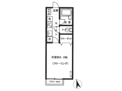 パインヒル東小松川(1K/2階)の間取り写真