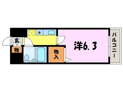 ポートステージ熊谷(1K/2階)の間取り写真