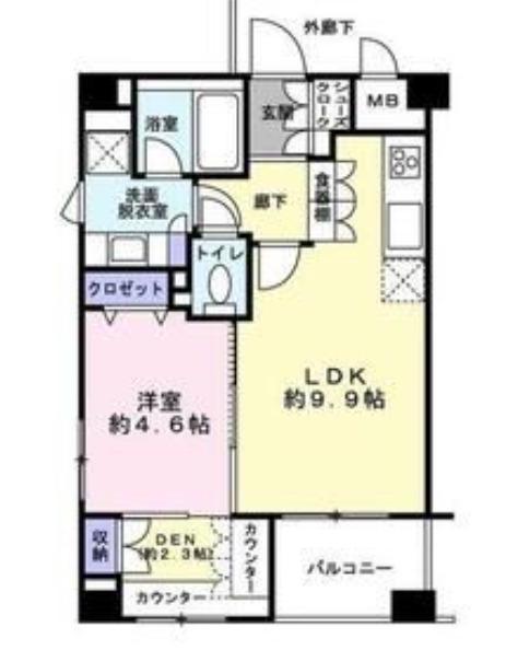 レジデンシャルステートタワー南千住(1SLDK/2階)の間取り写真