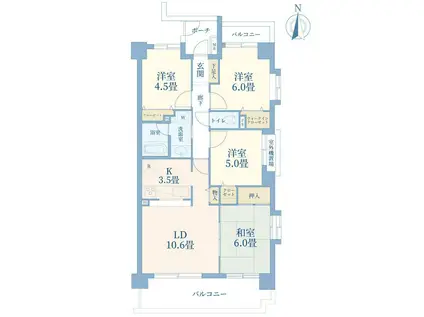 グリーンコーポ大宮日進(4LDK/7階)の間取り写真